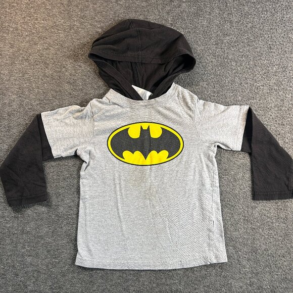 Batman Shirt Kids Small 5T DC Comics Long Sleeve Lightweight Sweater Gift Boys - Picture 1 of 10